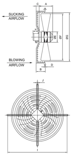 Image of Axail Fan Dimension
